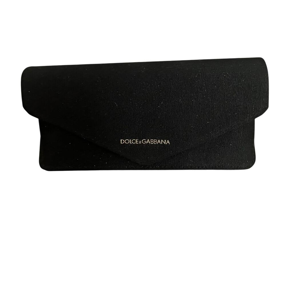 Dolce & Gabbana Black Soft Shell Glasses Case Logo Envelope Eyewear Holder